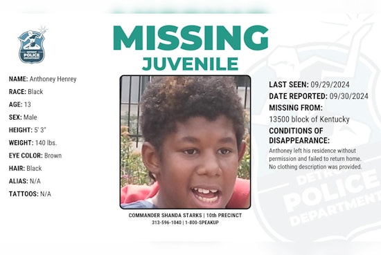 Detroit Community and Police Seek Public Assistance in Search for Missing 13-Year-Old Anthoney Henrey