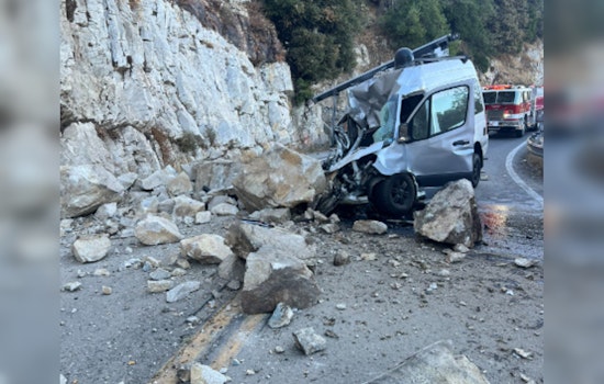 Driver Critically Injured as Rockslide Crushes Van on Highway 18 in San Bernardino County