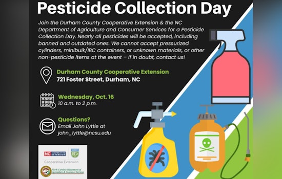 Durham Hosts Pesticide Collection Day on October 16 for Safe Disposal of Unwanted Chemicals