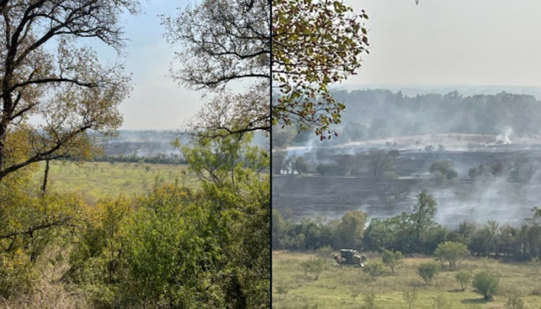 East Austin Brush Fire Threatens Homes and Schools, AFD and STAR Flight Responding