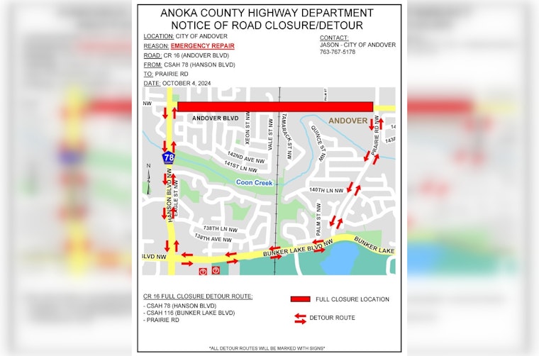 Emergency Sinkhole Repair Shuts Down CR 16, Detours in Place