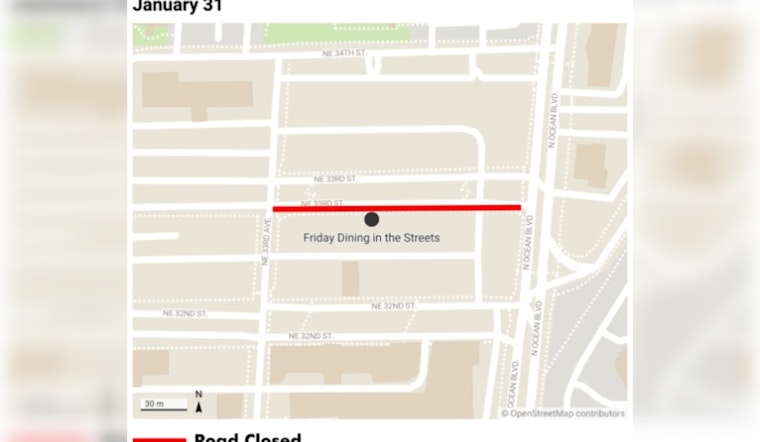 Fort Lauderdale Announces Seasonal Dining in the Streets Event with NE 33rd St Closing Every Friday Night