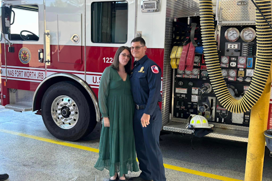 Fort Worth's NAS JRB Celebrates Captain Robert Crawford's Promotion to Battalion Chief with Family, Tacos, and Surprise Cake