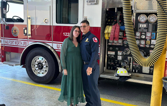 Fort Worth's NAS JRB Celebrates Captain Robert Crawford's Promotion to Battalion Chief with Family, Tacos, and Surprise Cake