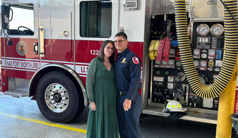 Fort Worth's NAS JRB Celebrates Captain Robert Crawford's Promotion to Battalion Chief with Family, Tacos, and Surprise Cake