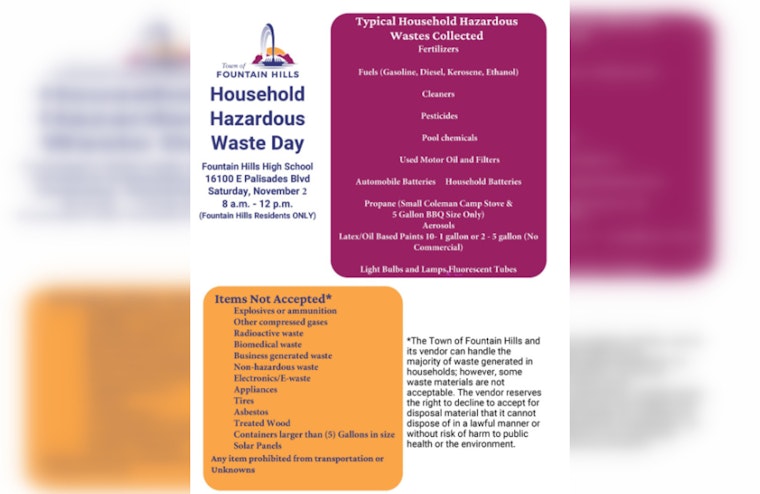 Fountain Hills Hosts Household Hazardous Waste Day for Local Residents to Dispose of Dangerous Materials Safely