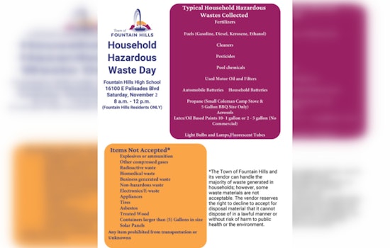 Fountain Hills Hosts Household Hazardous Waste Day for Local Residents to Dispose of Dangerous Materials Safely