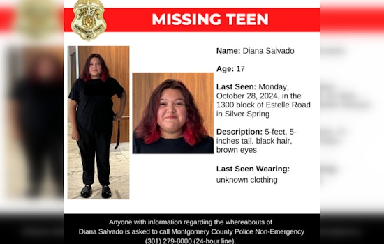 Help Sought in Search for Missing 17-Year-Old Diana Salvado in Silver Spring, Authorities Urge Public to Come Forward