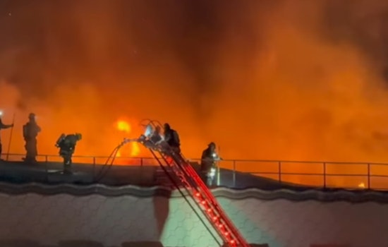 Historic Harris Building in Downtown San Bernardino Engulfed in Flames, Firefighters Rescue One