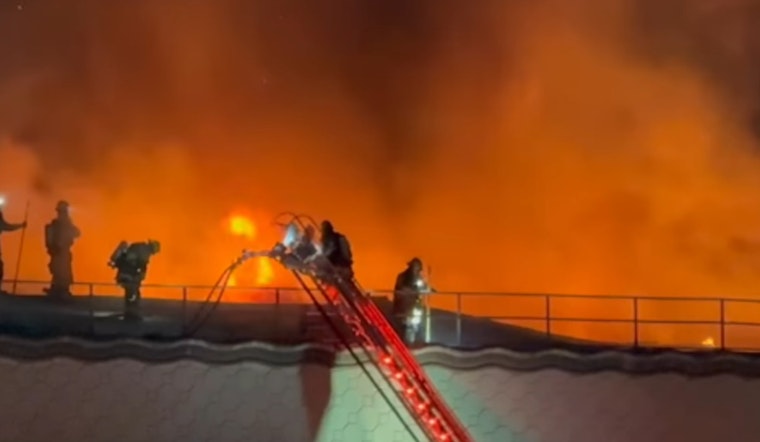 Historic Harris Building in Downtown San Bernardino Engulfed in Flames, Firefighters Rescue One