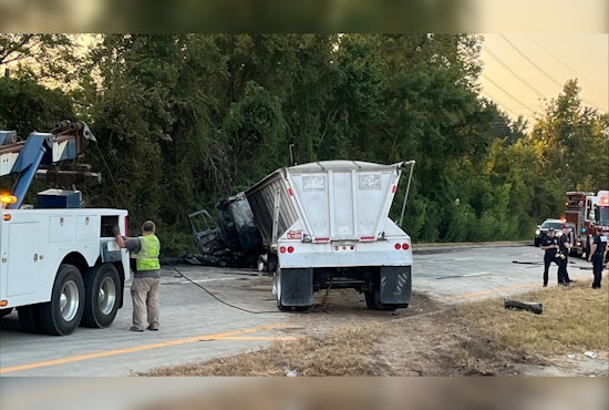Houston Traffic Alert: Hazmat Spill and Truck Fire Closes Northbound I-45 Lanes Near Crighton Road
