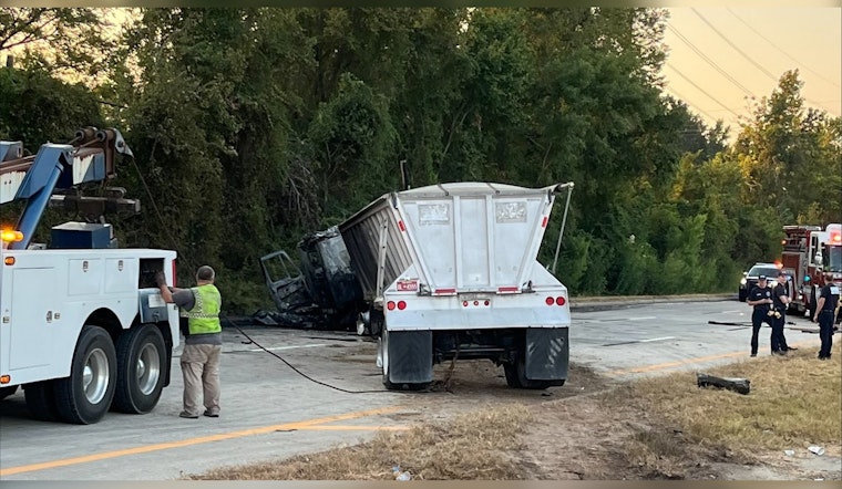 Houston Traffic Alert: Hazmat Spill and Truck Fire Closes Northbound I-45 Lanes Near Crighton Road