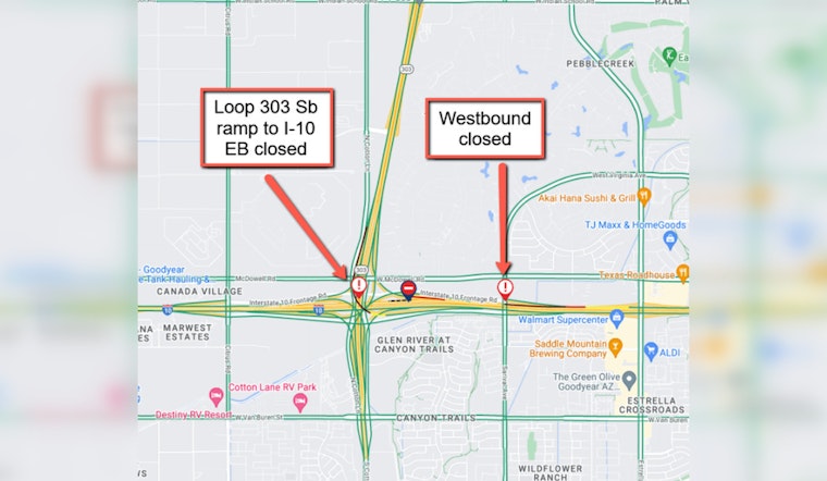I-10 West Reopens at Sarival Ave in Arizona After Semi-Truck Accident, Loop 303 Ramp Still Closed