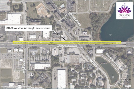 Ocoee Drivers Alerted to Overnight Delays Due to SR-50 Sewer Maintenance Work Starting Thursday