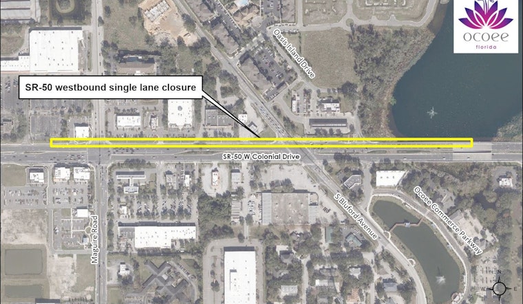 Ocoee Drivers Alerted to Overnight Delays Due to SR-50 Sewer Maintenance Work Starting Thursday