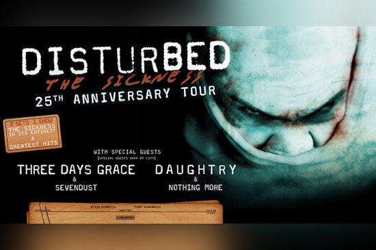 Indianapolis Gears Up for Disturbed's "The Sickness 25th Anniversary Tour" with Daughtry and Nothing More