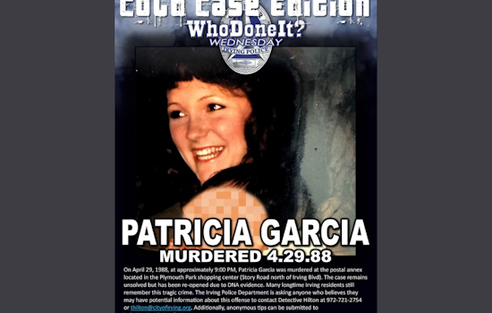 Irving Police Re-Open Cold Case as New DNA Evidence Emerges, Public's Help Sought