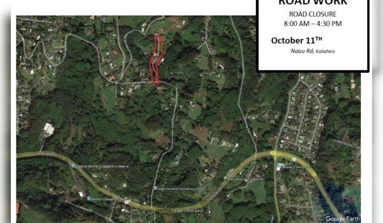 Kalāheo Prepares for Day-Long Na‘au Road Closure on Oct. 11 for Resurfacing Project