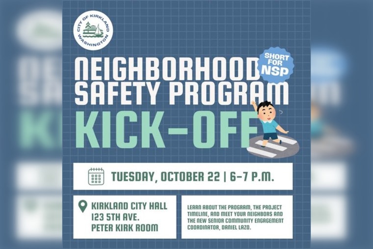 Kirkland Invites Residents to Join Neighborhood Safety Program Kick-Off for Pedestrian and Bicycle Safety