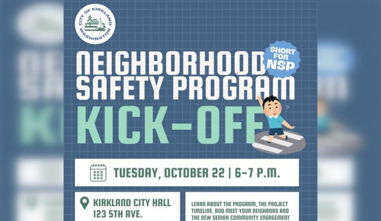 Kirkland Invites Residents to Join Neighborhood Safety Program Kick-Off for Pedestrian and Bicycle Safety