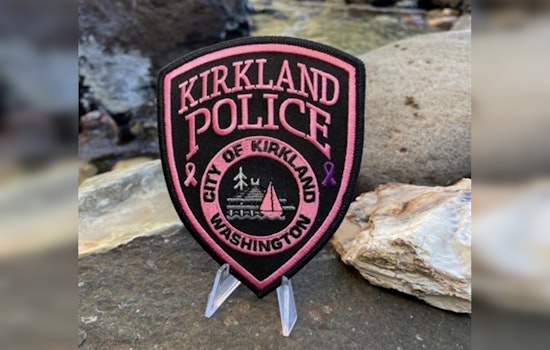 Kirkland Police Support Breast Cancer and Domestic Violence Awareness with Dual-Purpose Pink Patches