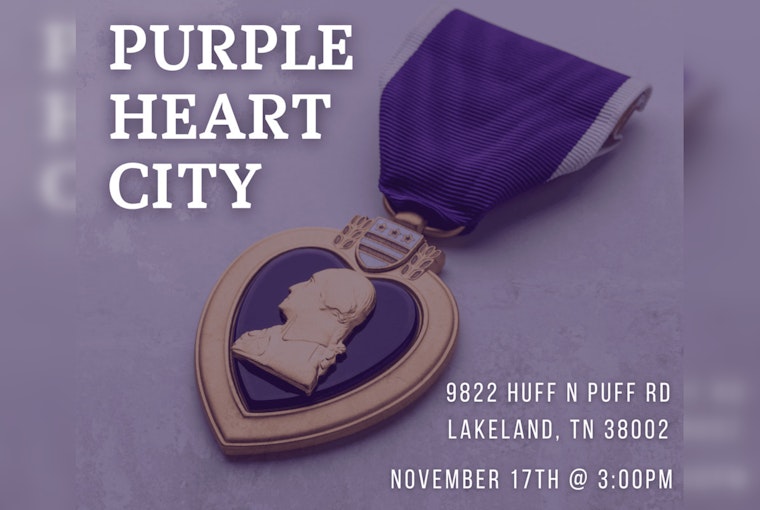 Lakeland, TN Honored with Purple Heart City Designation, Ceremony and Flag Retirement Planned