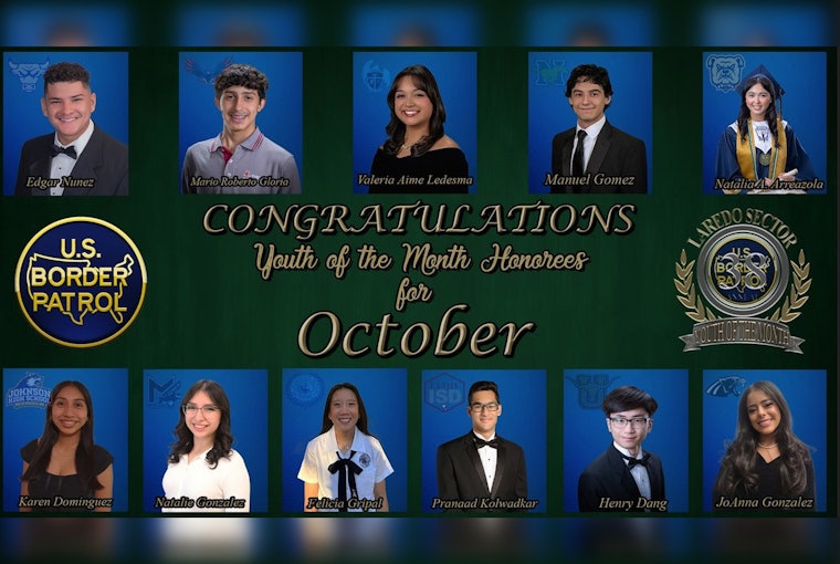 Laredo Sector Border Patrol Honors Local Students with October's Youth of the Month Awards