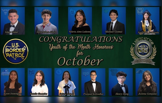 Laredo Sector Border Patrol Honors Local Students with October's Youth of the Month Awards