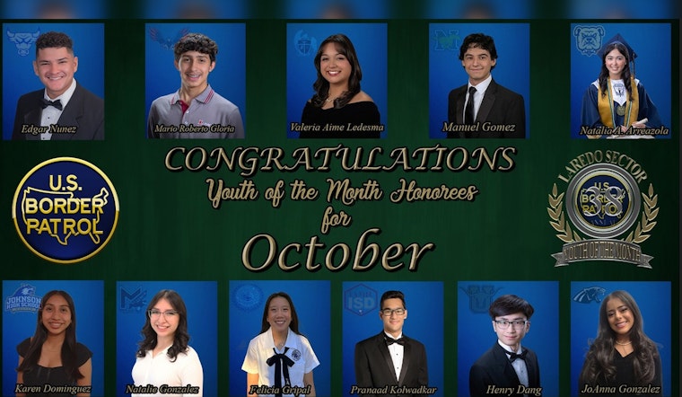 Laredo Sector Border Patrol Honors Local Students with October's Youth of the Month Awards