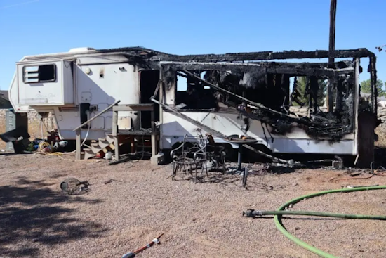 Las Cruces Firefighters Extinguish Blaze in Travel Trailer Near Mobile Home on Joshua Court