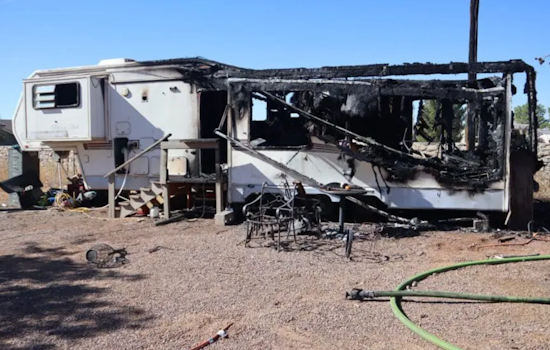 Las Cruces Firefighters Extinguish Blaze in Travel Trailer Near Mobile Home on Joshua Court