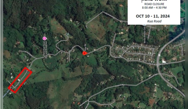 Lāwa‘i Traffic Alert Kua Road Closure Scheduled for October 10 to 11 for Resurfacing Work