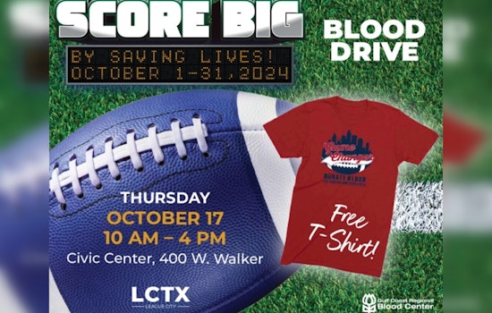 League City Invites Community to Lifesaving Blood Drive at Johnnie Arolfo Civic Center