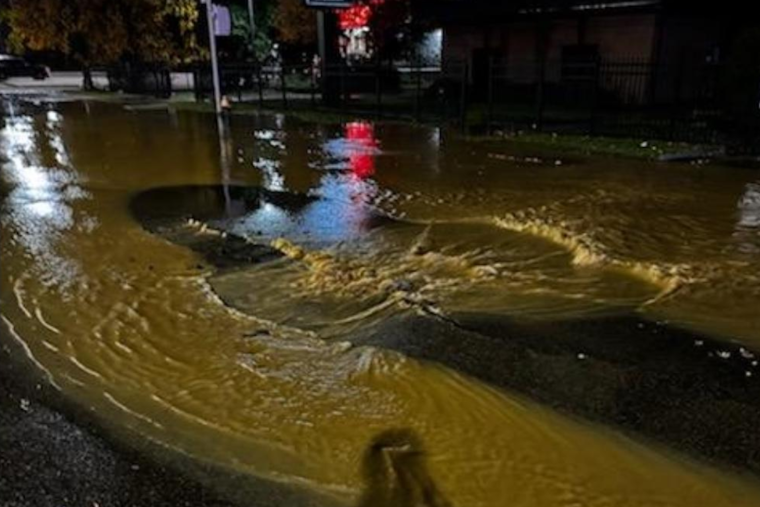 Major Water Main Break in East Cleveland Causes Road Closures and Traffic Disruption Near Euclid and Shaw