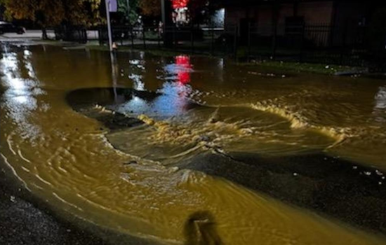 Major Water Main Break in East Cleveland Causes Road Closures and Traffic Disruption Near Euclid and Shaw