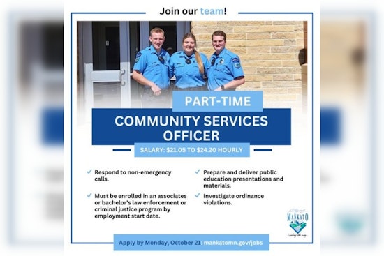 Mankato Seeks Criminal Justice Students for Part-Time Community Services Officer Roles