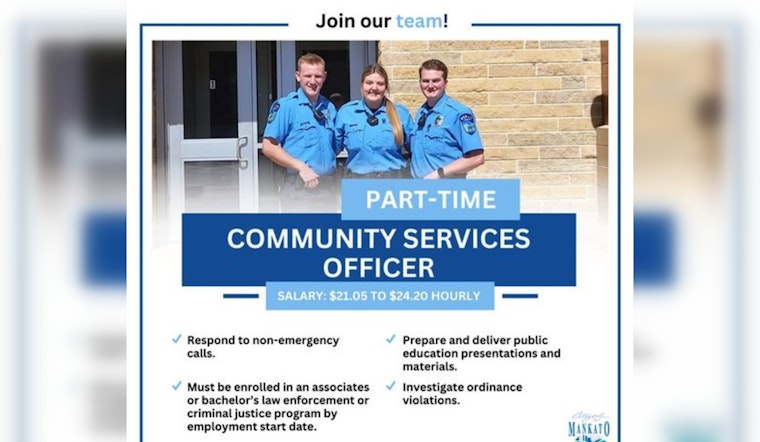 Mankato Seeks Criminal Justice Students for Part-Time Community Services Officer Roles