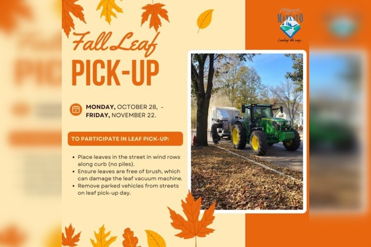 Mankato's Annual Leaf Collection Begins October 28 to Keep City Beautiful and Drains Clear