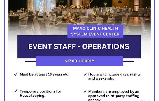 Mankato's Mayo Clinic Health System Event Center Seeks Part-Time Housekeepers for Upcoming Events