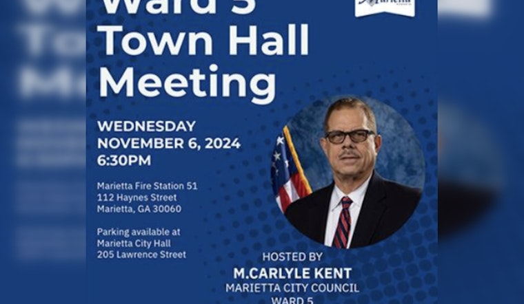 Marietta's Councilman M. Carlyle Kent to Host Town Hall Meeting for Ward 5 Residents at Fire Station #51