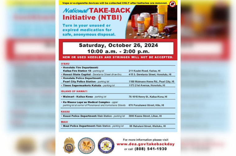 Maui Police Department Hosts Medication Take-Back Initiative in Wailuku for Safe Disposal