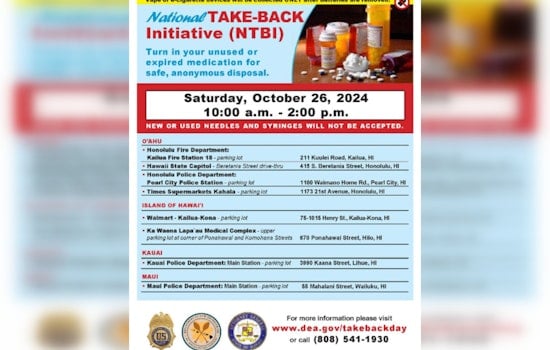 Maui Police Department Hosts Medication Take-Back Initiative in Wailuku for Safe Disposal