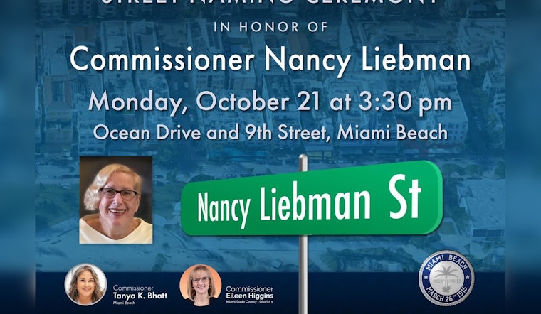 Miami Beach Honors Preservation Champion Nancy Liebman with Street Naming