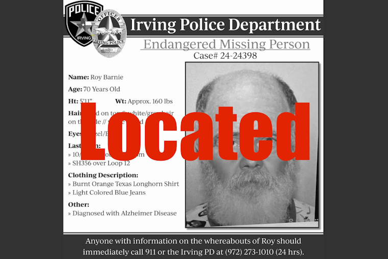 Missing Irving Man Roy Barnie Found Safe and Reunited with Family, Police Express Gratitude to Community