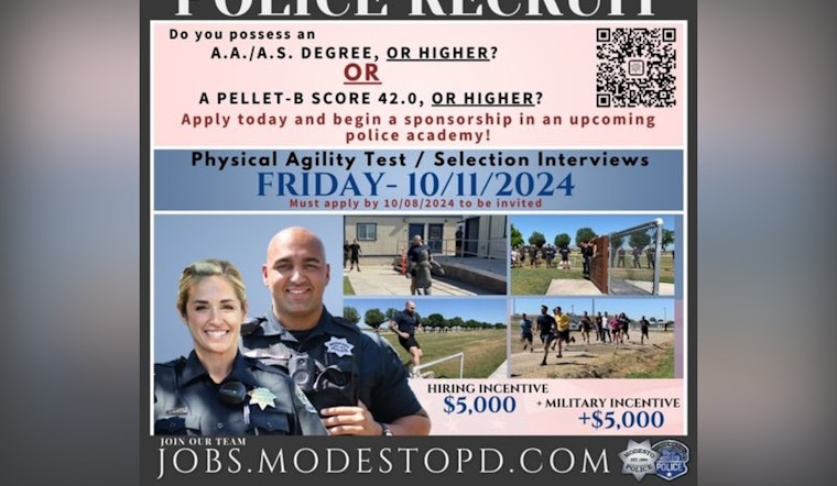 Modesto Police Department Seeks Recruits, Offering Sponsorships Through Academy