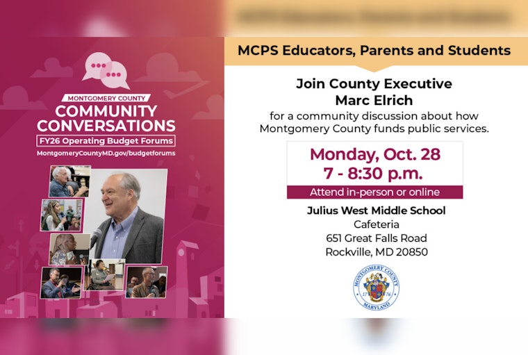 Montgomery County Executive Marc Elrich Hosts Community Engagement Sessions for Fiscal Year 2026 Budget Planning