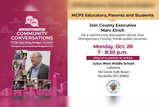 Montgomery County Executive Marc Elrich Hosts Community Engagement Sessions for Fiscal Year 2026 Budget Planning