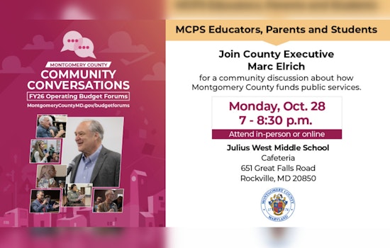 Montgomery County Executive Marc Elrich Hosts Community Engagement Sessions for Fiscal Year 2026 Budget Planning