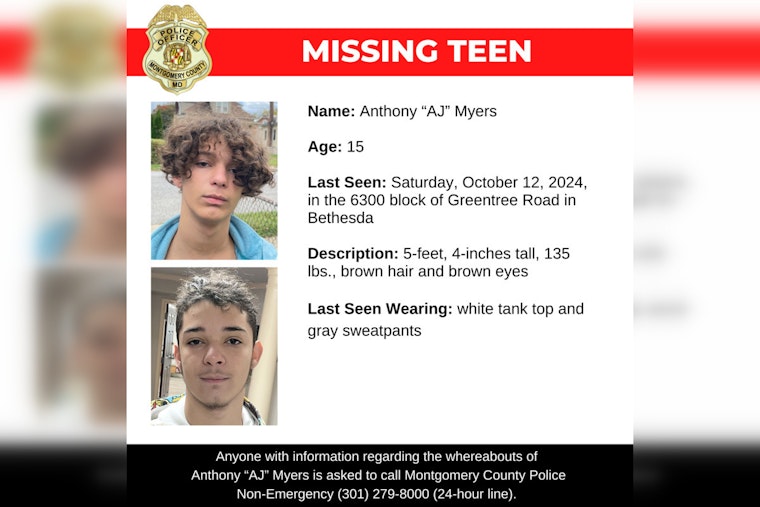 Montgomery County Police Intensify Search for Missing 15-Year-Old Anthony "AJ" Myers, Public Asked for Help