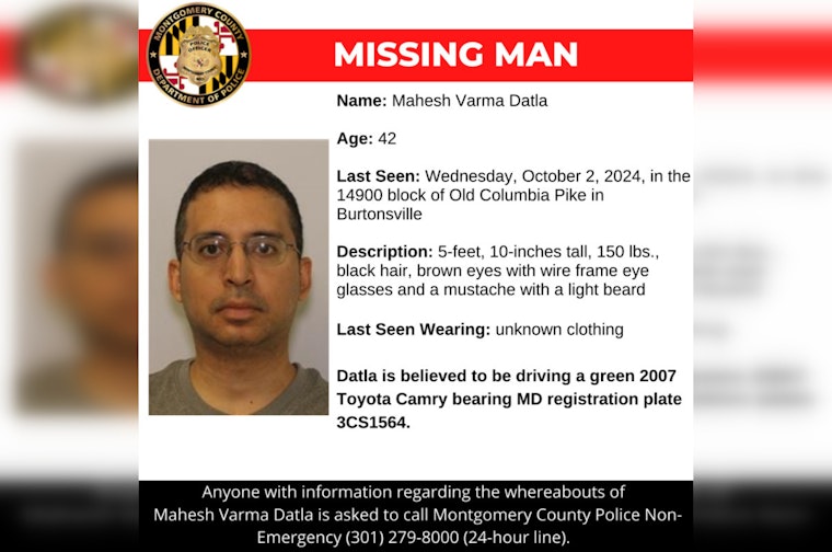 Montgomery County Police Seek Public Assistance in Search for Missing Burtonsville Man, Mahesh Varma Datla